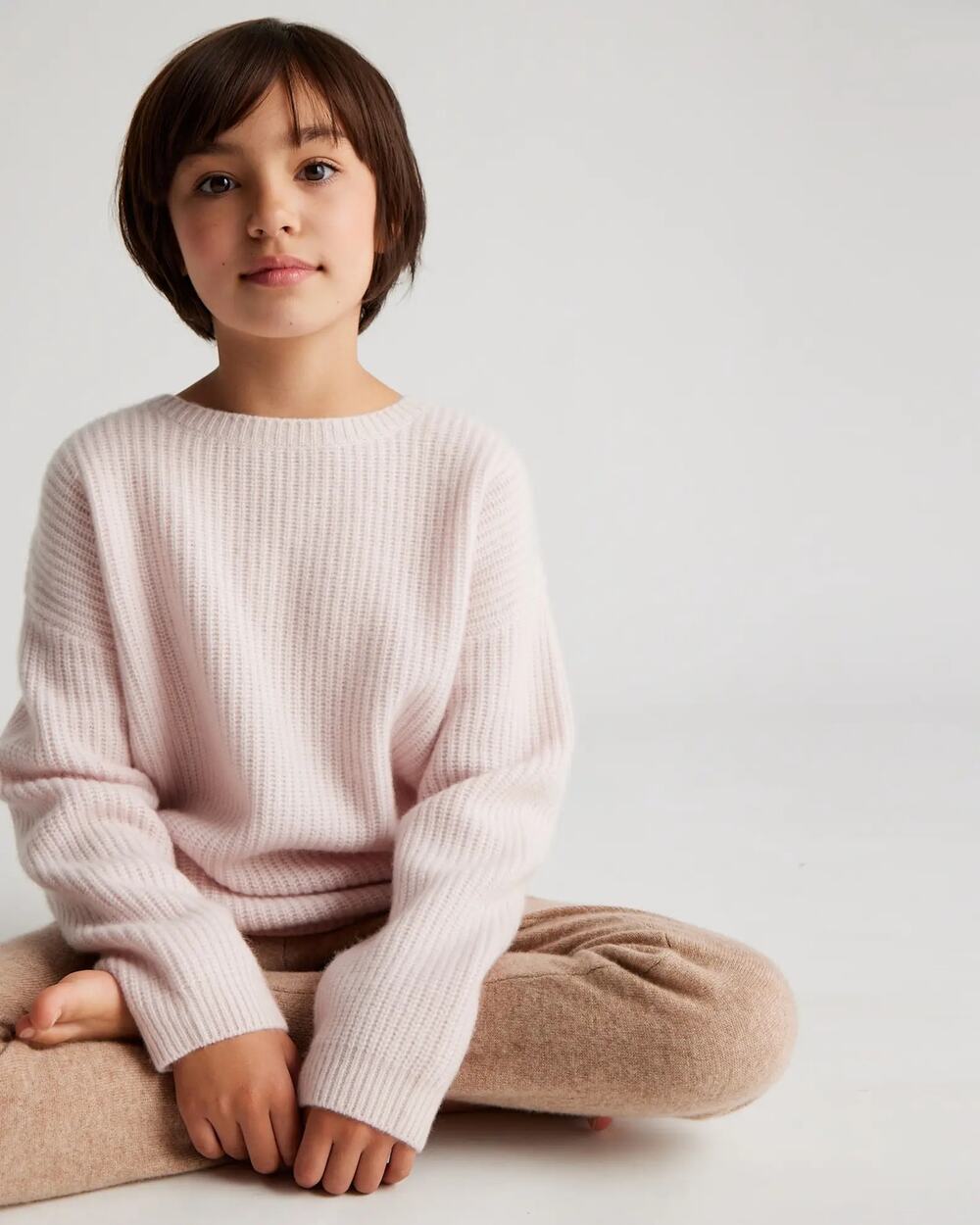 Quince Kids Washable Cashmere Fisherman Tunic Sweater, Size 8